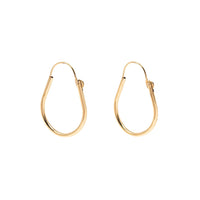 14K Gold Hollow Horseshoe Hoop Earrings