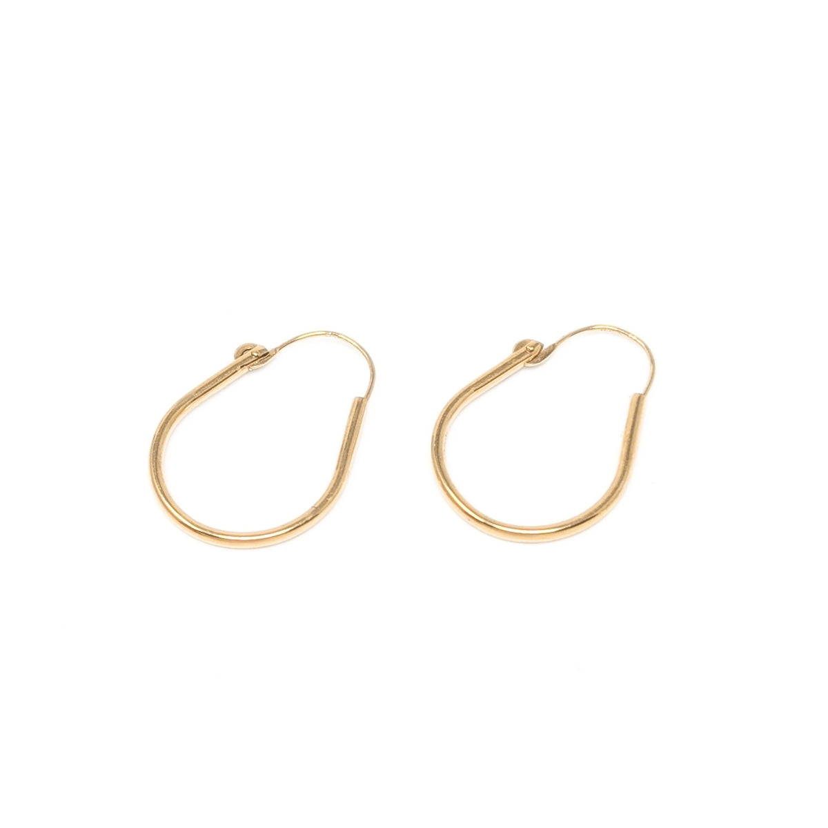 14K Gold Hollow Horseshoe Hoop Earrings