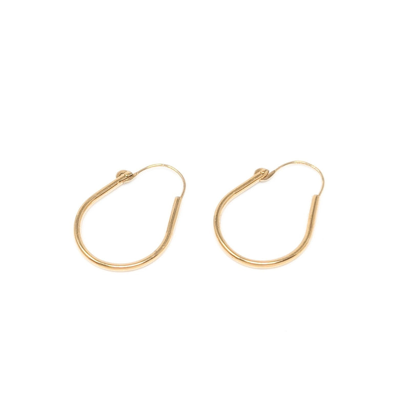 14K Gold Hollow Horseshoe Hoop Earrings