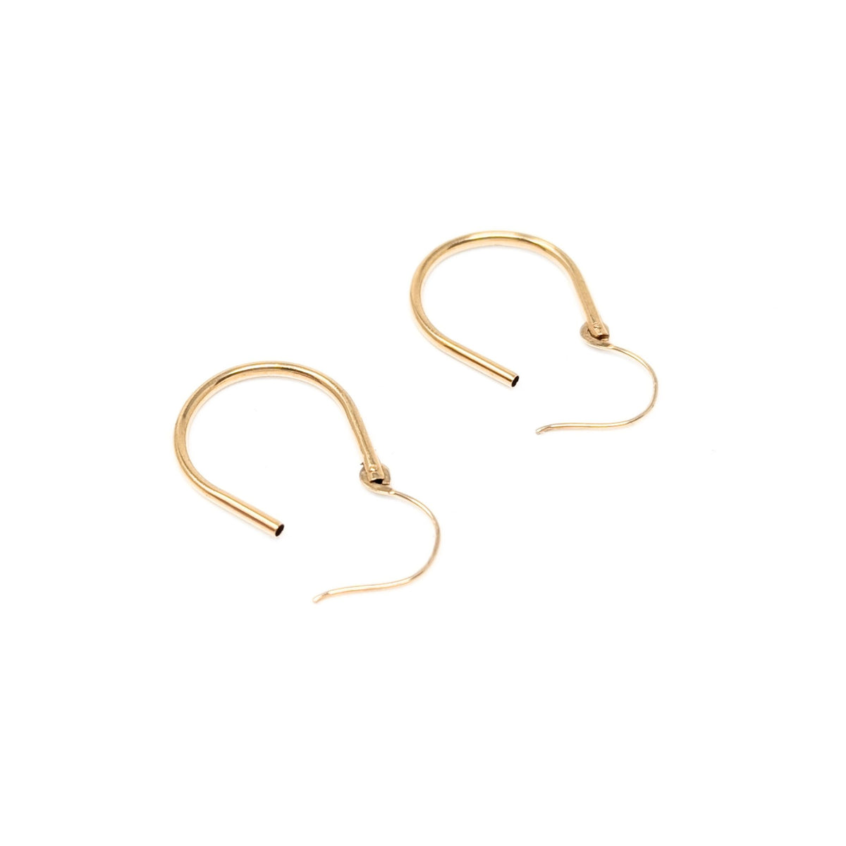 14K Gold Hollow Horseshoe Hoop Earrings