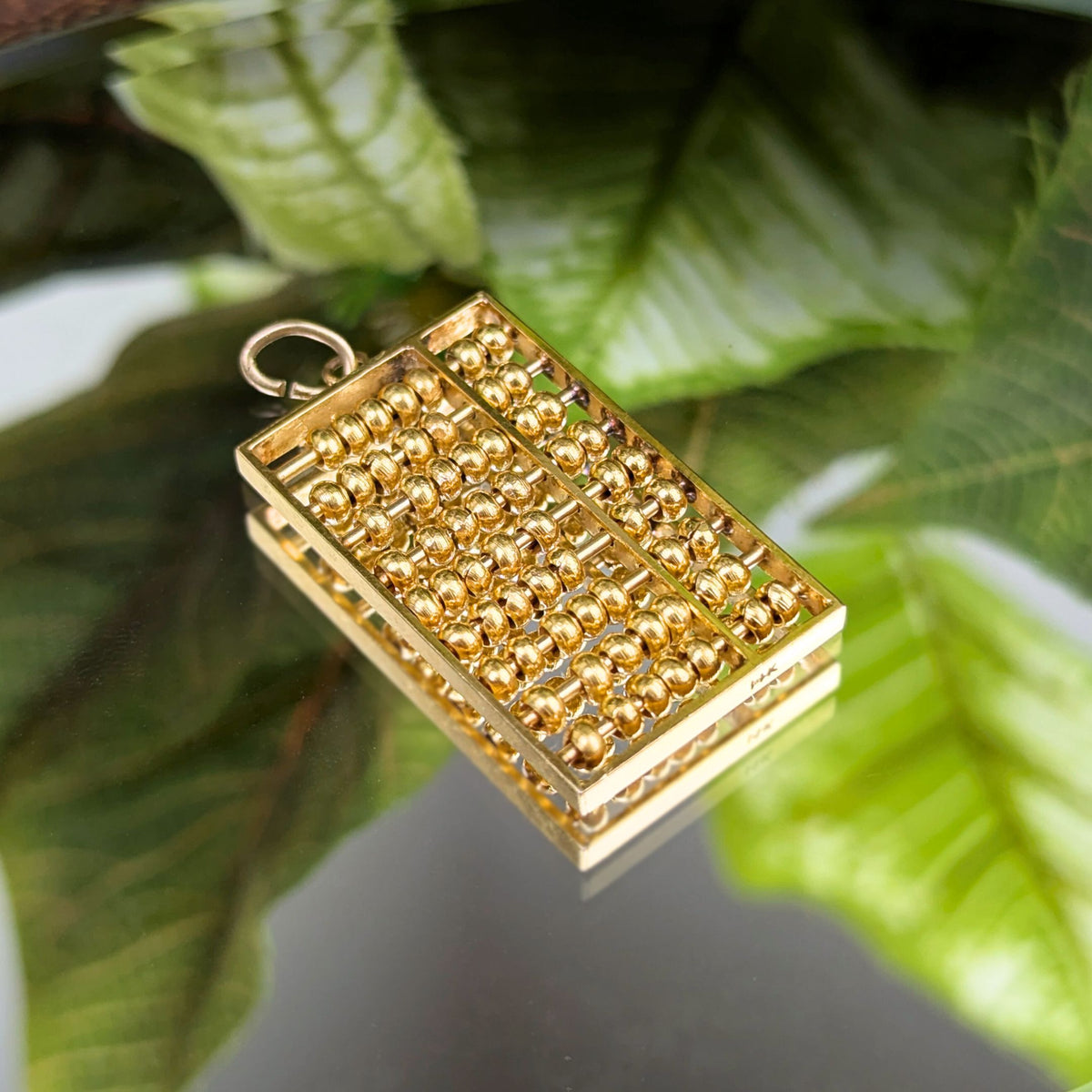 8K Gold Vintage Chinese Abacus Charm/Pendant