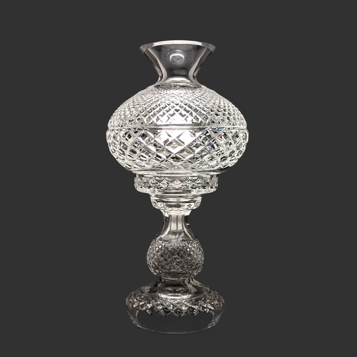 Waterford Crystal "Inishmaan" 2pc Hurricane Table Lamp