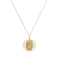 Italian 14K Gold Druzy Quartz Orbital Necklace