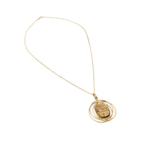 Italian 14K Gold Druzy Quartz Orbital Necklace