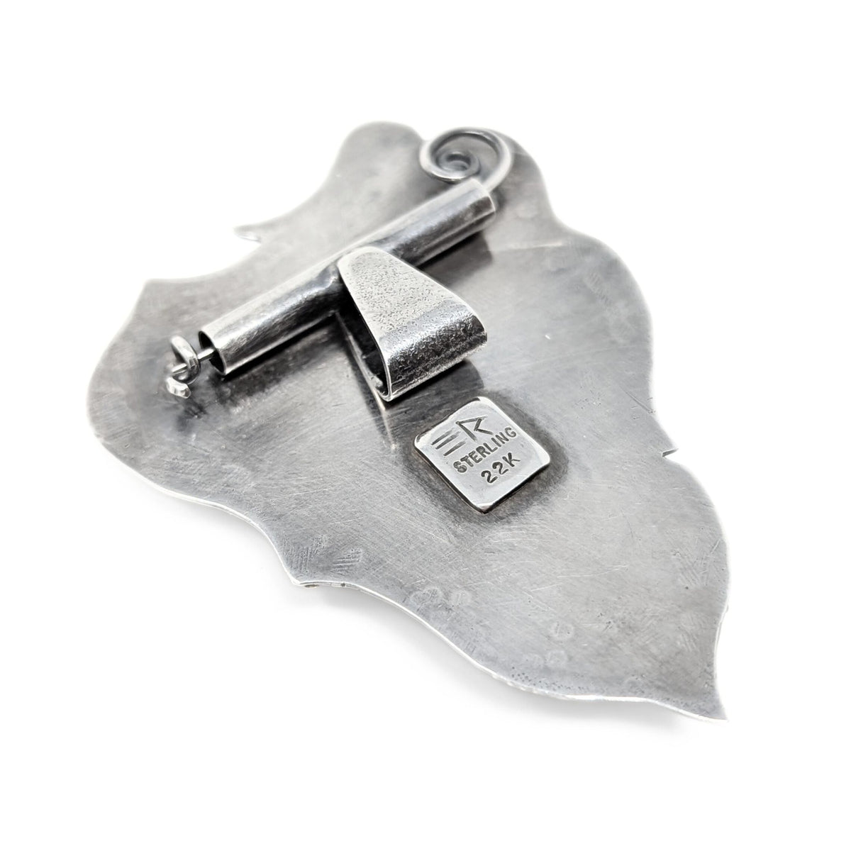 Elaine Rader 22K/.925 Abstract Druzy Pendant/Brooch & Earring Set