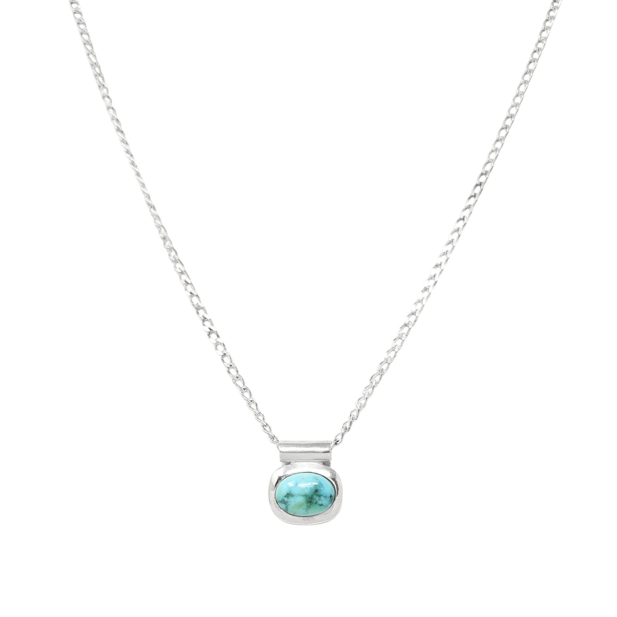 Italian Sterling & Blue/Green Turquoise 18” Necklace