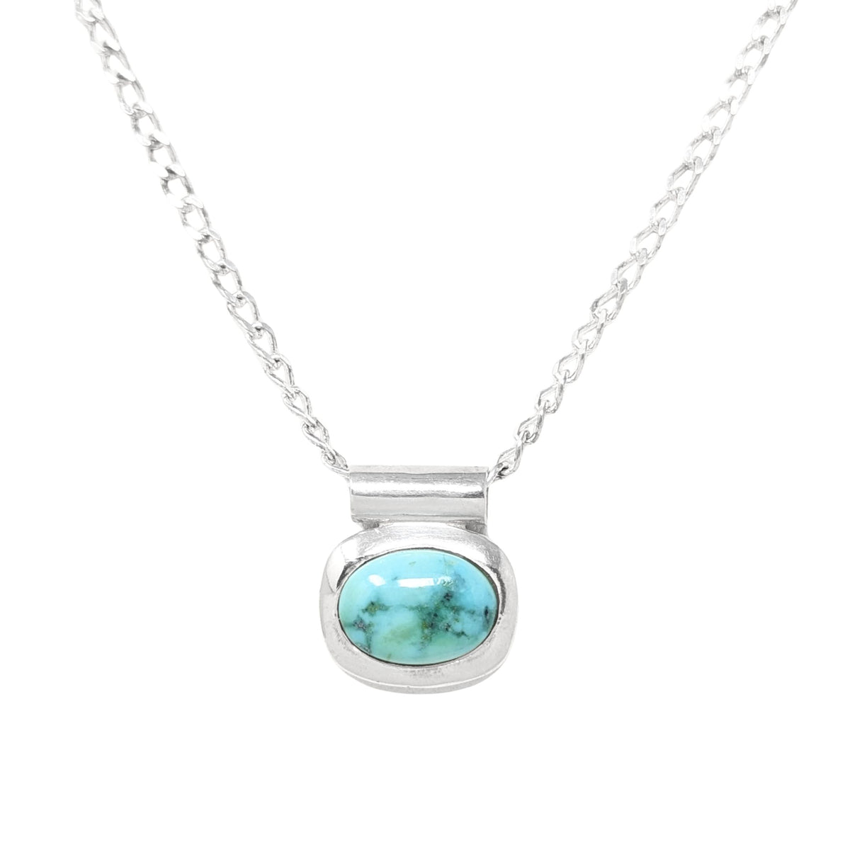 Italian Sterling & Blue/Green Turquoise 18” Necklace