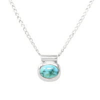 Italian Sterling & Blue/Green Turquoise 18” Necklace