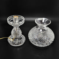 Waterford Crystal "Inishmaan" 2pc Hurricane Table Lamp