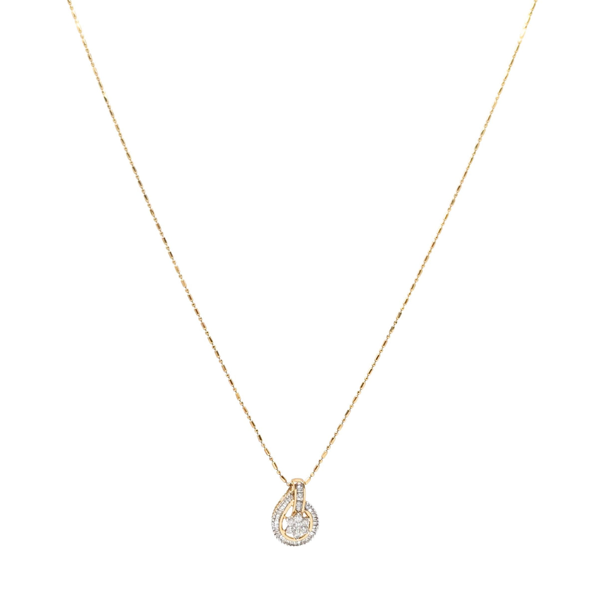 10K Gold .50tcw Diamond Flower Cluster Necklace