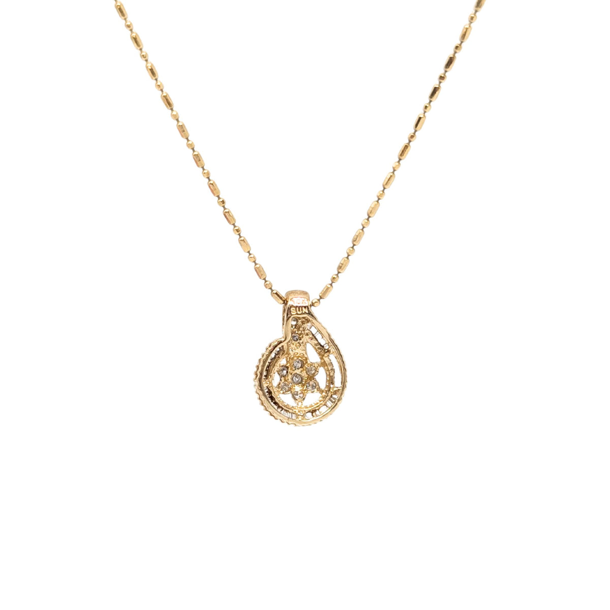10K Gold .50tcw Diamond Flower Cluster Necklace