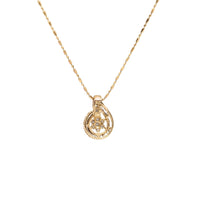 10K Gold .50tcw Diamond Flower Cluster Necklace