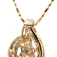 10K Gold .50tcw Diamond Flower Cluster Necklace