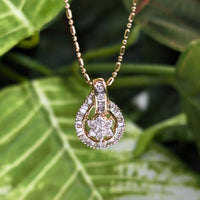 10K Gold .50tcw Diamond Flower Cluster Necklace