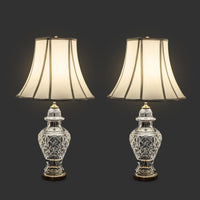 Waterford Crystal "Glengarriff" Pair of 28" Table Lamps