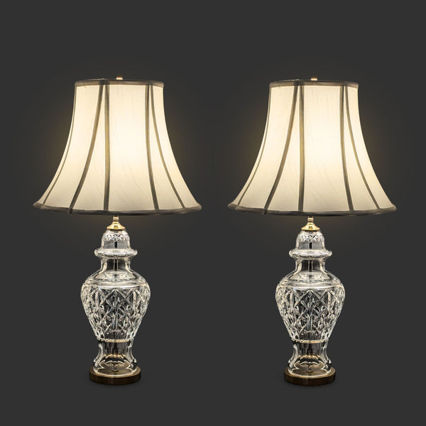 Waterford Crystal "Glengarriff" Pair of 28" Table Lamps