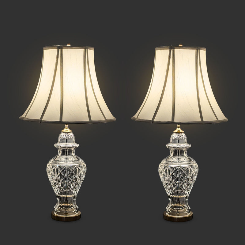Waterford Crystal "Glengarriff" Pair of 28" Table Lamps