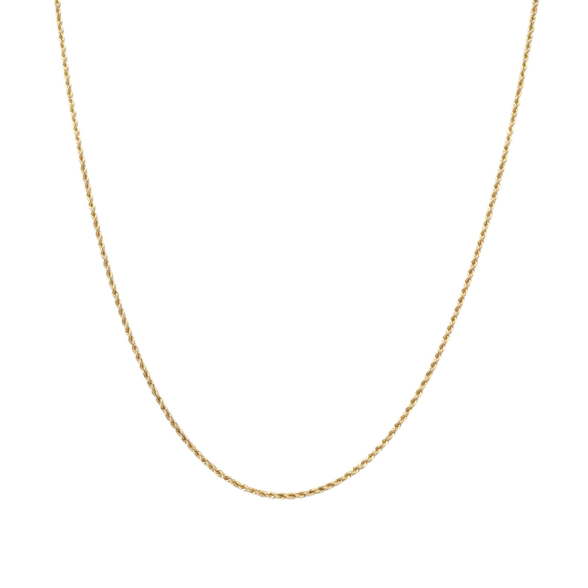 14K  Gold 1.9mm 20” Rope Chain Necklace