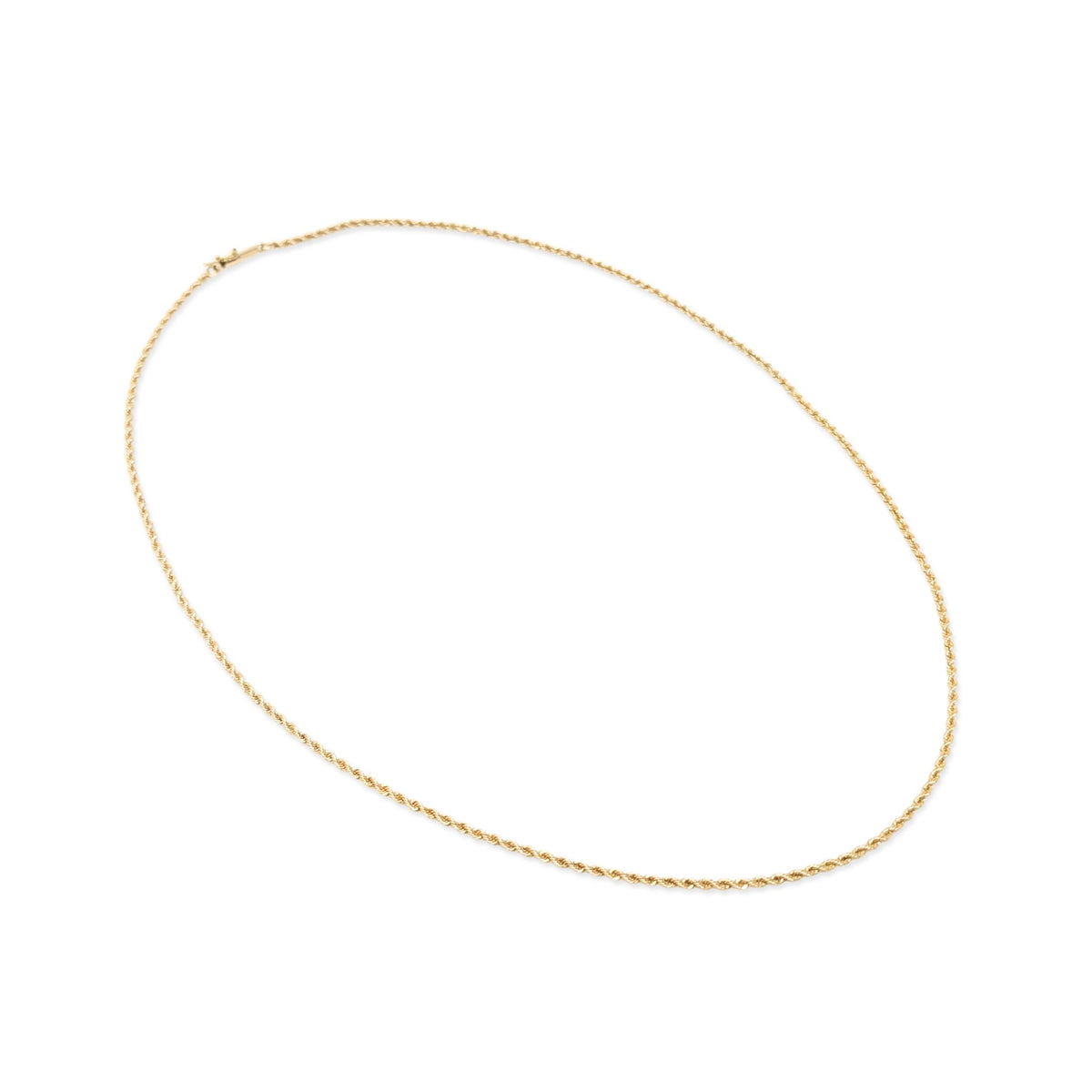 14K  Gold 1.9mm 20” Rope Chain Necklace