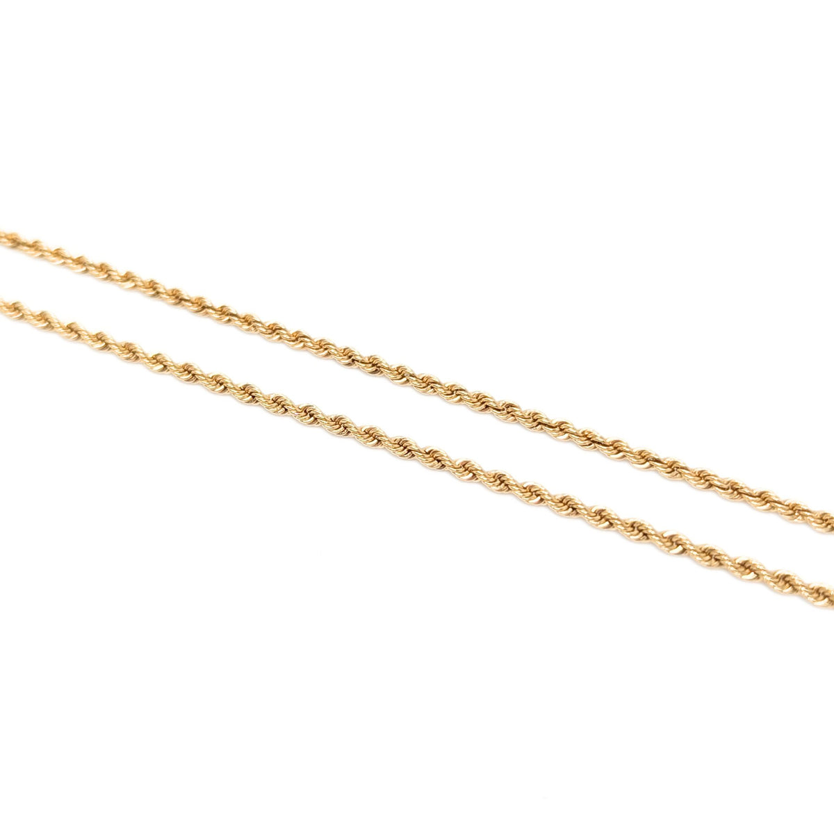 14K  Gold 1.9mm 20” Rope Chain Necklace