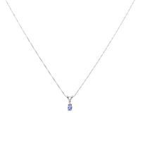 Platinum, Tanzanite, & Diamond 16” Pendant Necklace