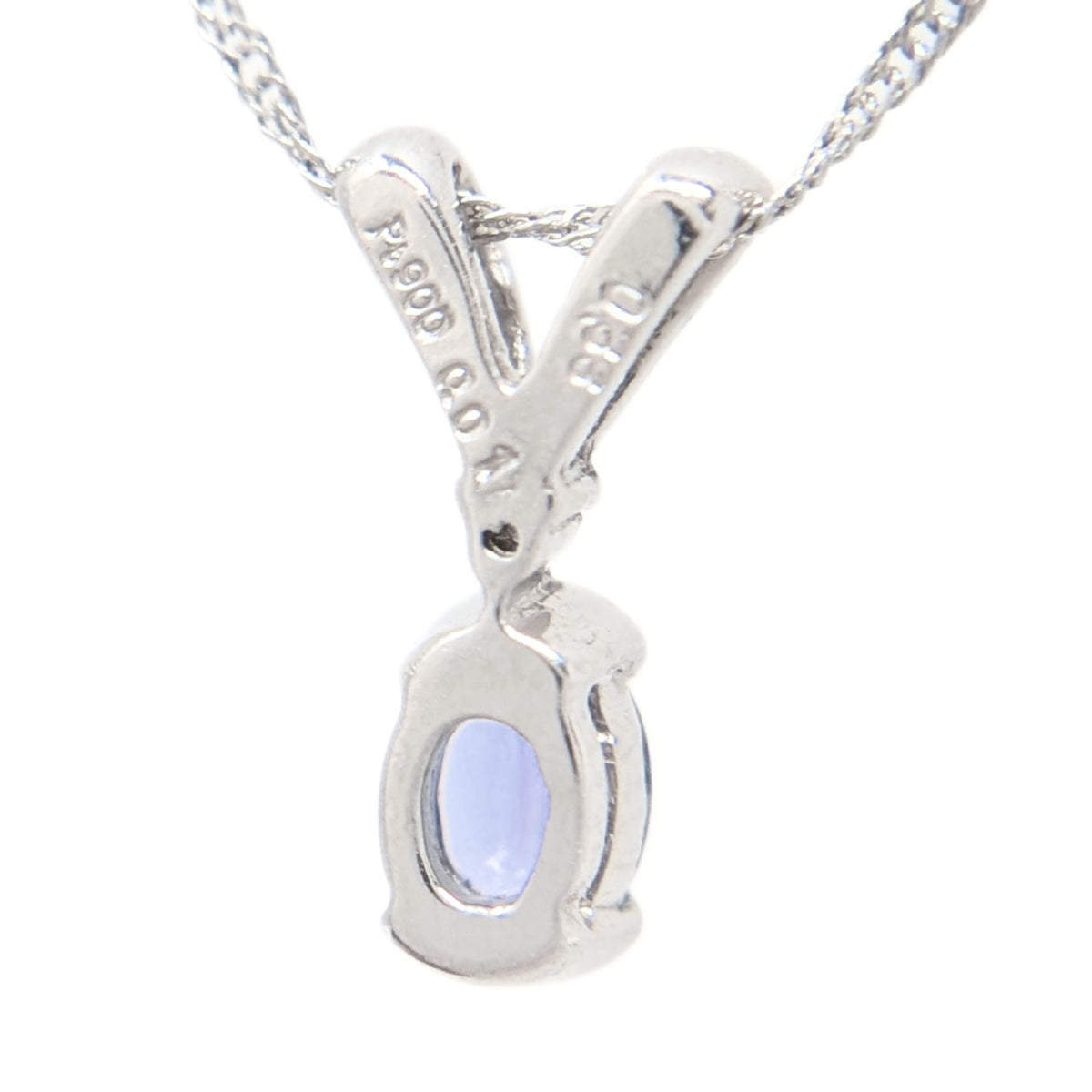 Platinum, Tanzanite, & Diamond 16” Pendant Necklace