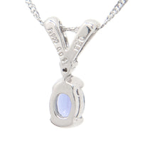 Platinum, Tanzanite, & Diamond 16” Pendant Necklace