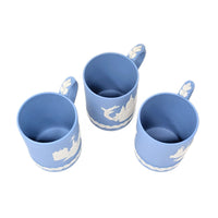 Wedgwood Blue Jasperware Christmas 1971, 1972, & 1974 Mugs (Set of 3)