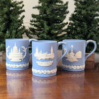 Wedgwood Blue Jasperware Christmas 1971, 1972, & 1974 Mugs (Set of 3)
