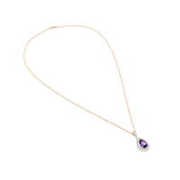14K Two-Tone Gold 18” Purple Spinel & Diamond Pendant Necklace