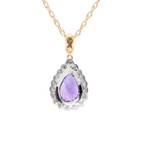 14K Two-Tone Gold 18” Purple Spinel & Diamond Pendant Necklace