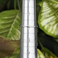 14K White Gold Aquamarine Floral Filigree Ring - Size 5