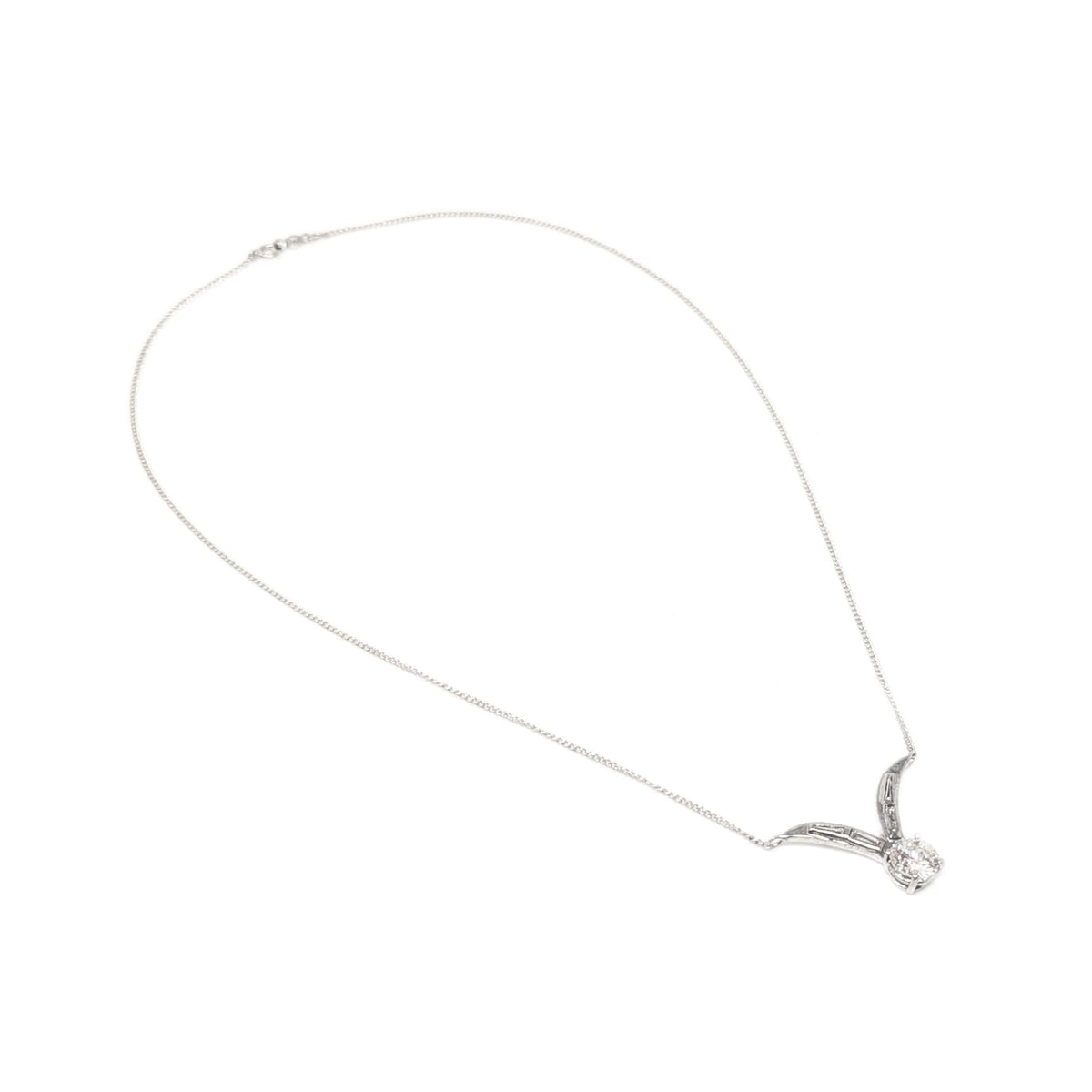 Antique 13K White Gold 1.25ct Diamond Necklace