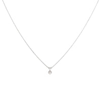 14K White Gold .20ct Diamond Solitaire 16" Necklace
