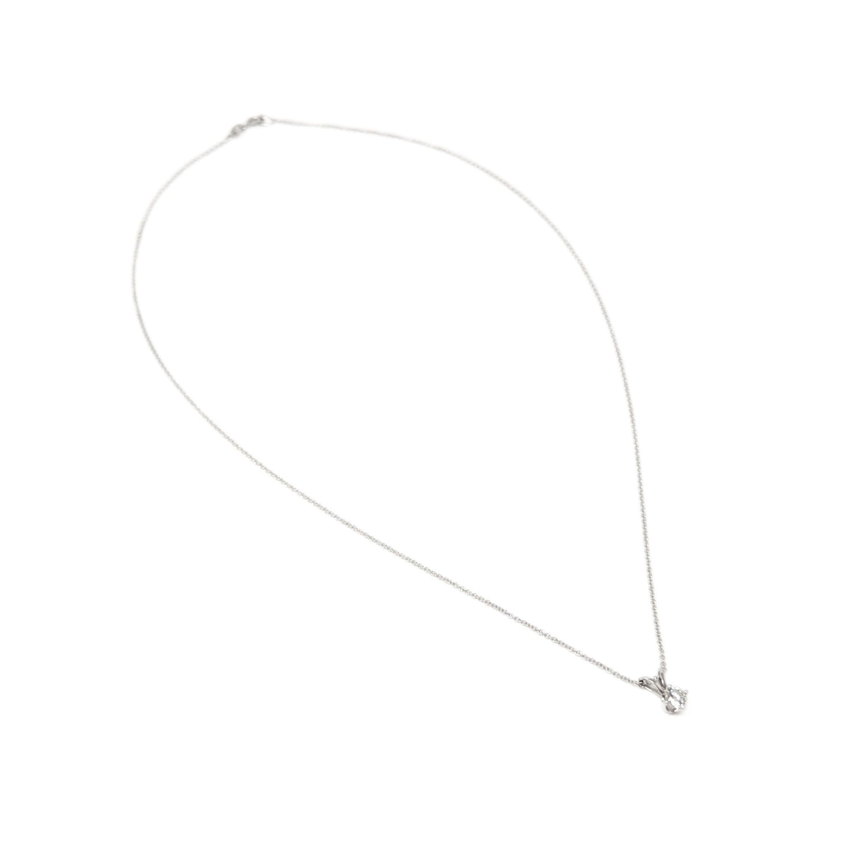 14K White Gold .20ct Diamond Solitaire 16" Necklace