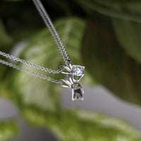 14K White Gold .20ct Diamond Solitaire 16" Necklace