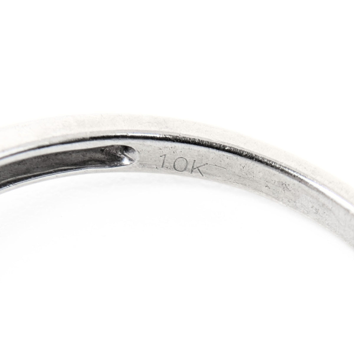 10K White Princess Cut Diamond Cluster Halo Ring - Size 7