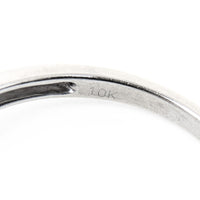 10K White Princess Cut Diamond Cluster Halo Ring - Size 7