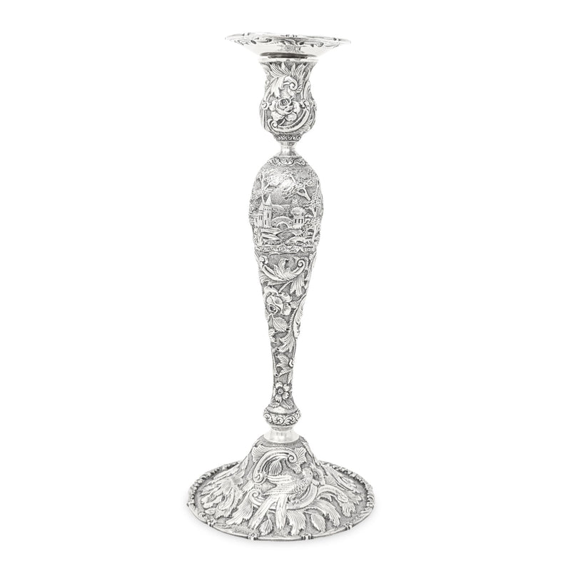 The Loring Andrews Co. "Landscape" Sterling Silver Candlesticks (Pair)