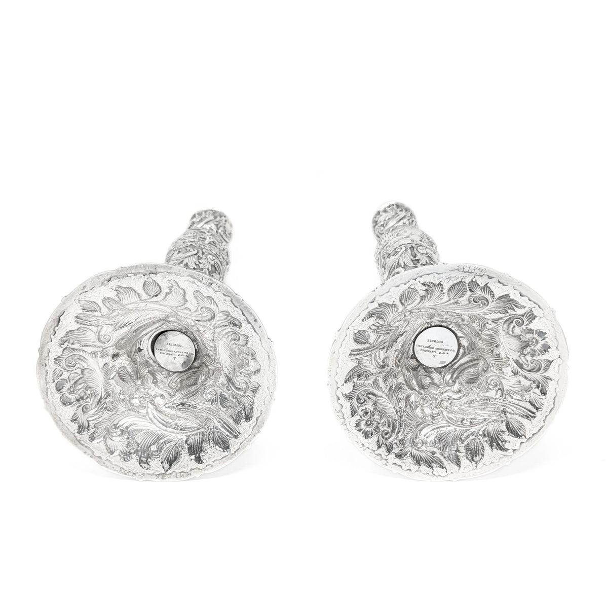 The Loring Andrews Co. "Landscape" Sterling Silver Candlesticks (Pair)