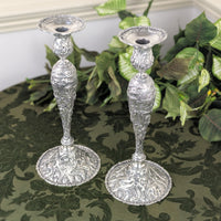 The Loring Andrews Co. "Landscape" Sterling Silver Candlesticks (Pair)