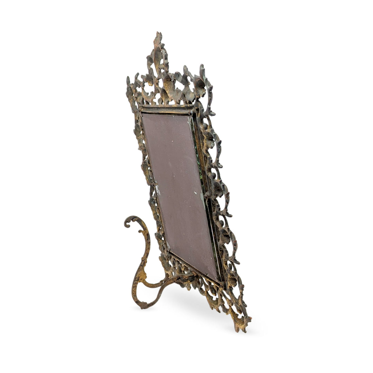 19th C. Louis XV Rococo Cast Iron Vanity Mirror