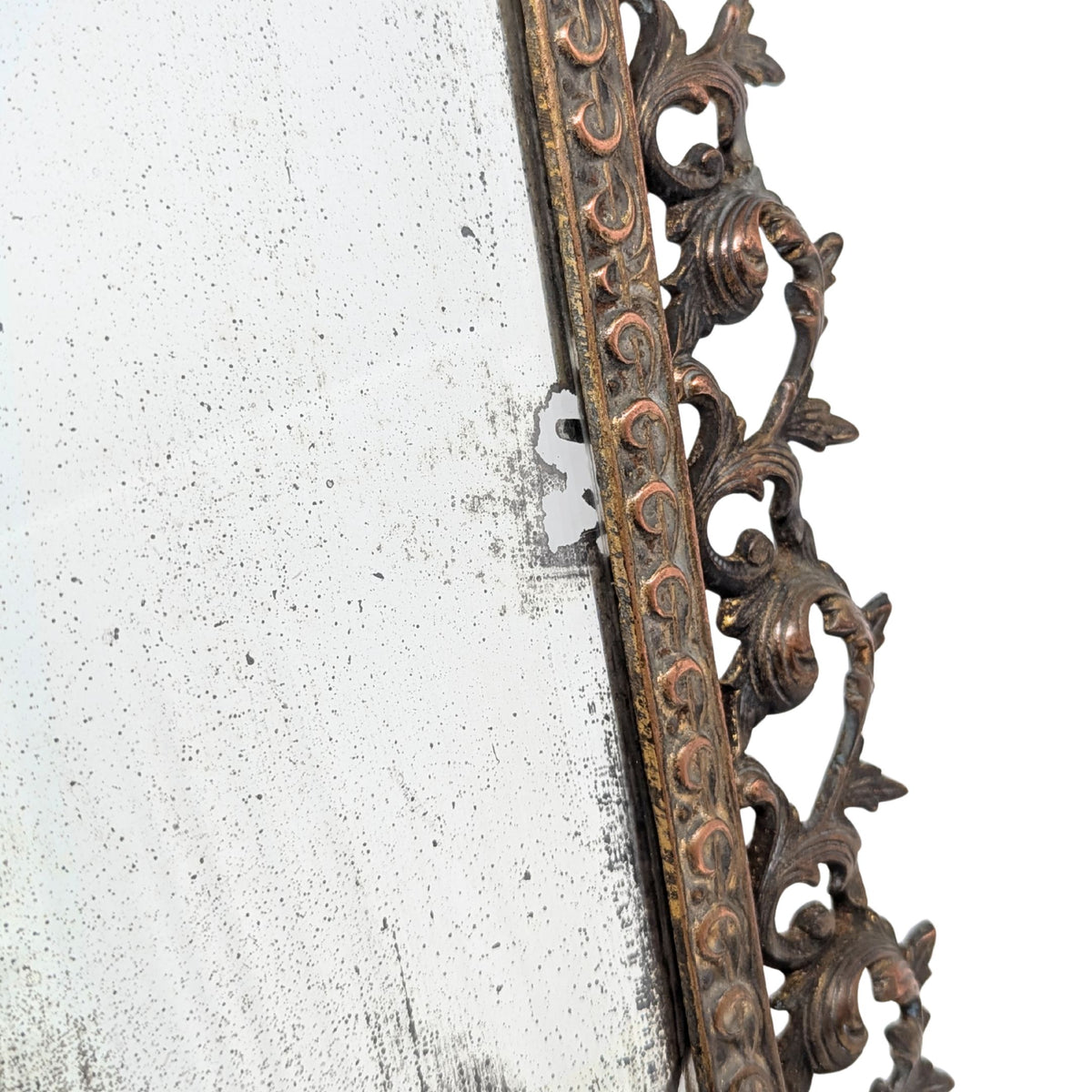 19th C. Louis XV Rococo Cast Iron Vanity Mirror