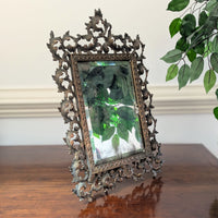 19th C. Louis XV Rococo Cast Iron Vanity Mirror