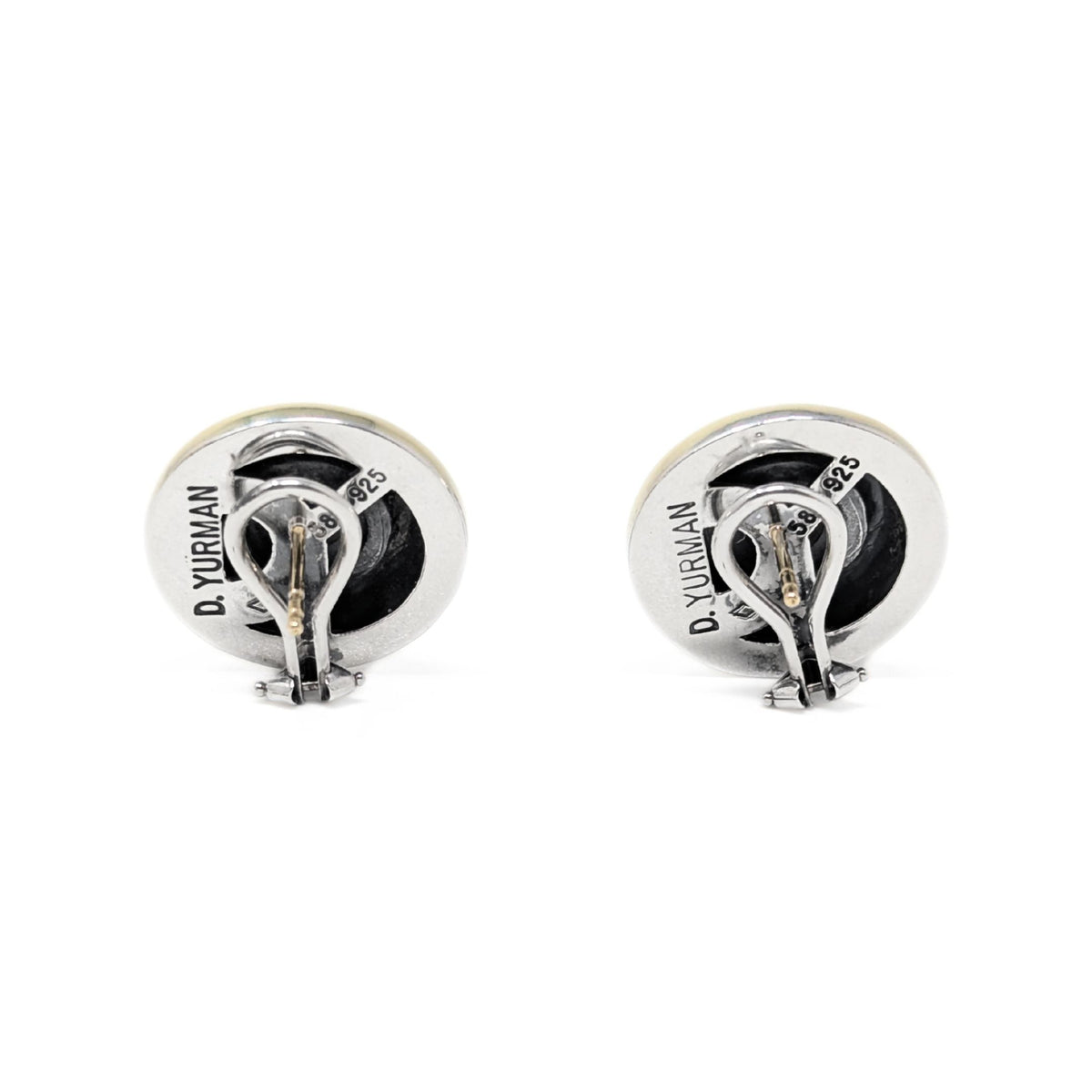 David Yurman .925/14K Pearl Cable Button Earrings