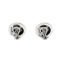 David Yurman .925/14K Pearl Cable Button Earrings
