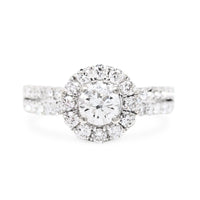 13K White Gold 1.46tcw Halo Diamond Engagement Ring - Size 7