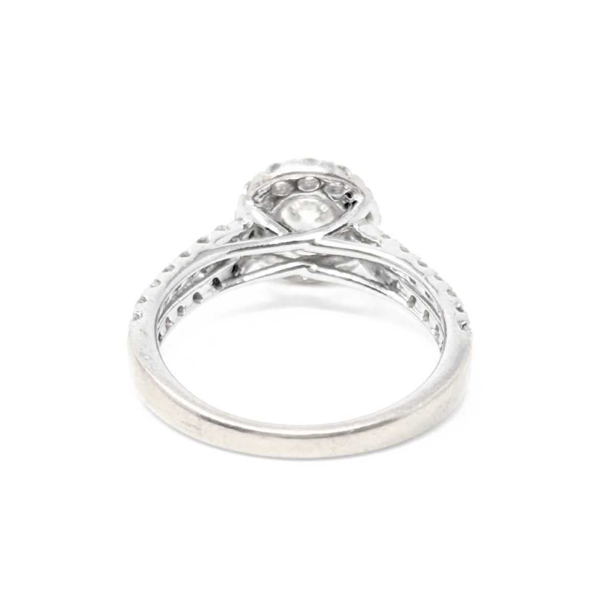 13K White Gold 1.46tcw Halo Diamond Engagement Ring - Size 7