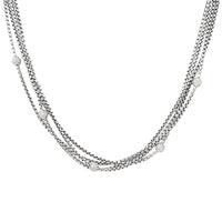 David Yurman 18K/.925 Pavé Diamond Ball 4-Strand 17” Necklace