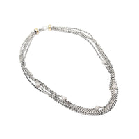 David Yurman 18K/.925 Pavé Diamond Ball 4-Strand 17” Necklace